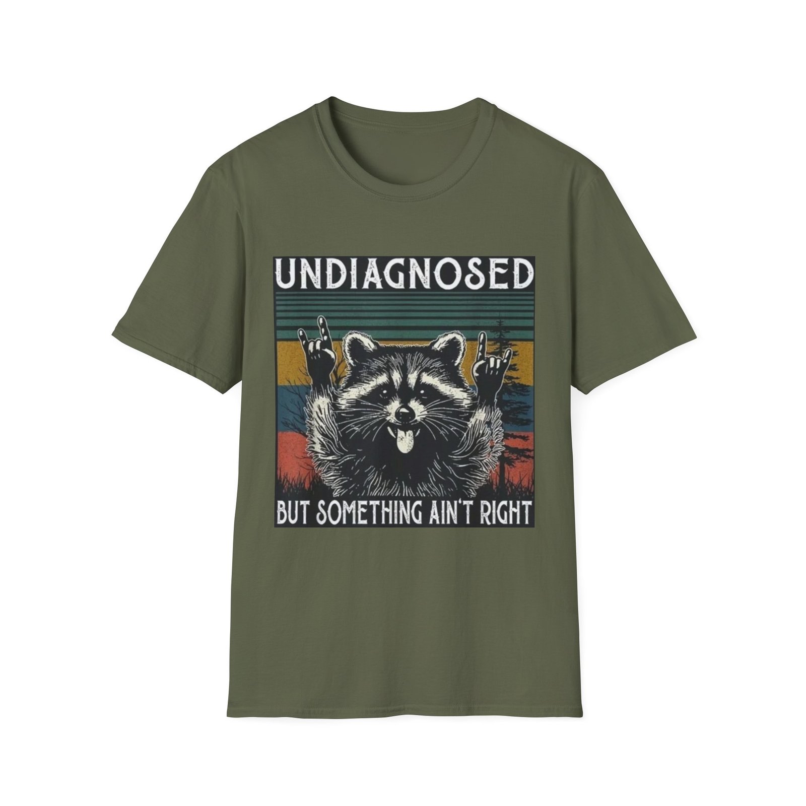 Undiagnosed Raccoon But Something Ain't Right T-Shirt | Vintage Stripes - Image 9