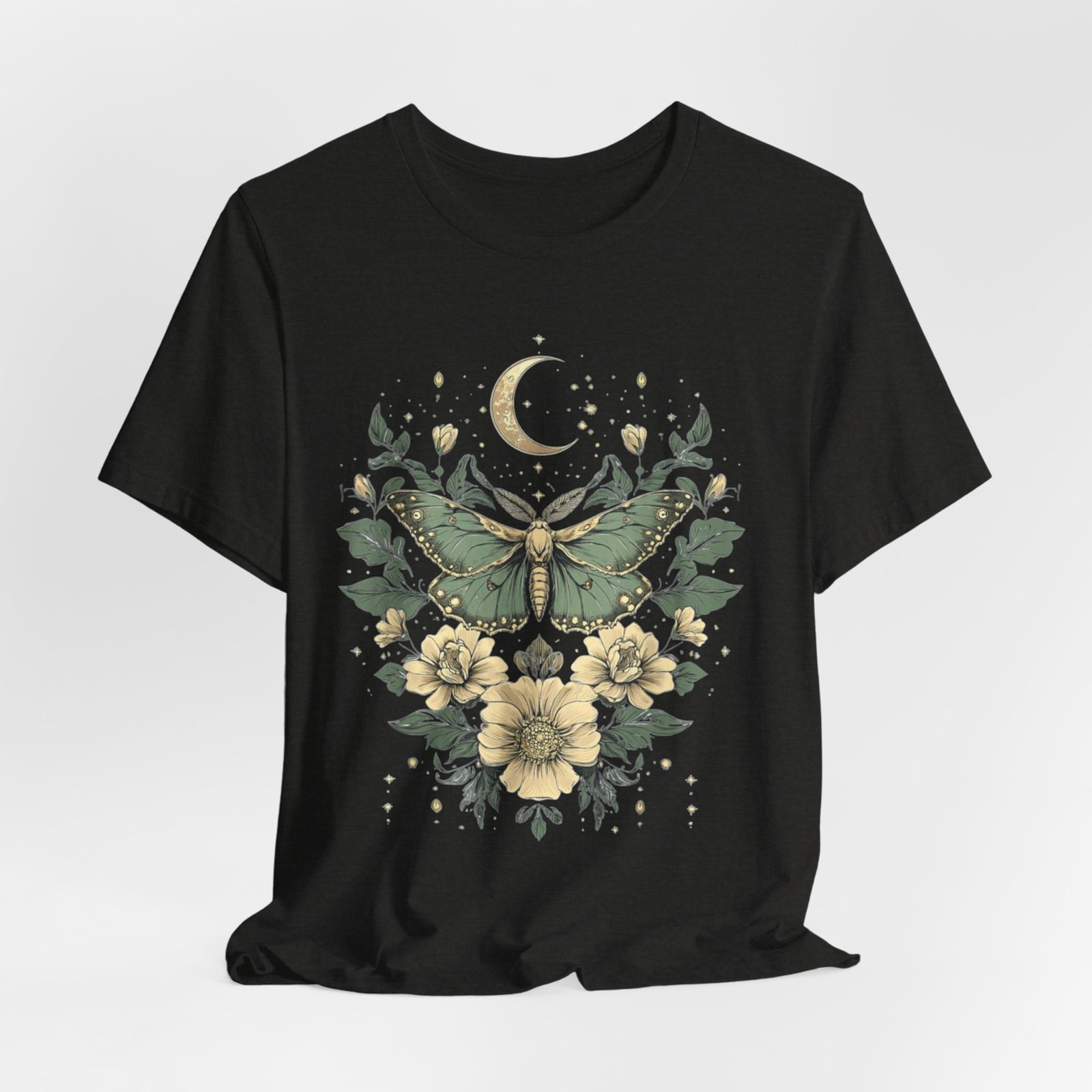 Cottage Core Moth Moon Phases Tee, Goblin Aesthetic Shirt, Unisex Nature T-Shirt, Witchy Boho Top, Lunar Celestial Clothing - Image 8