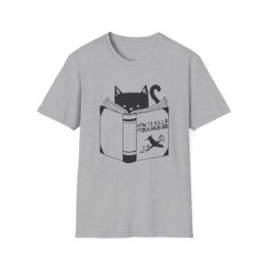 Black Cat Reading Book T-Shirt | Cat Lover Graphic Tee