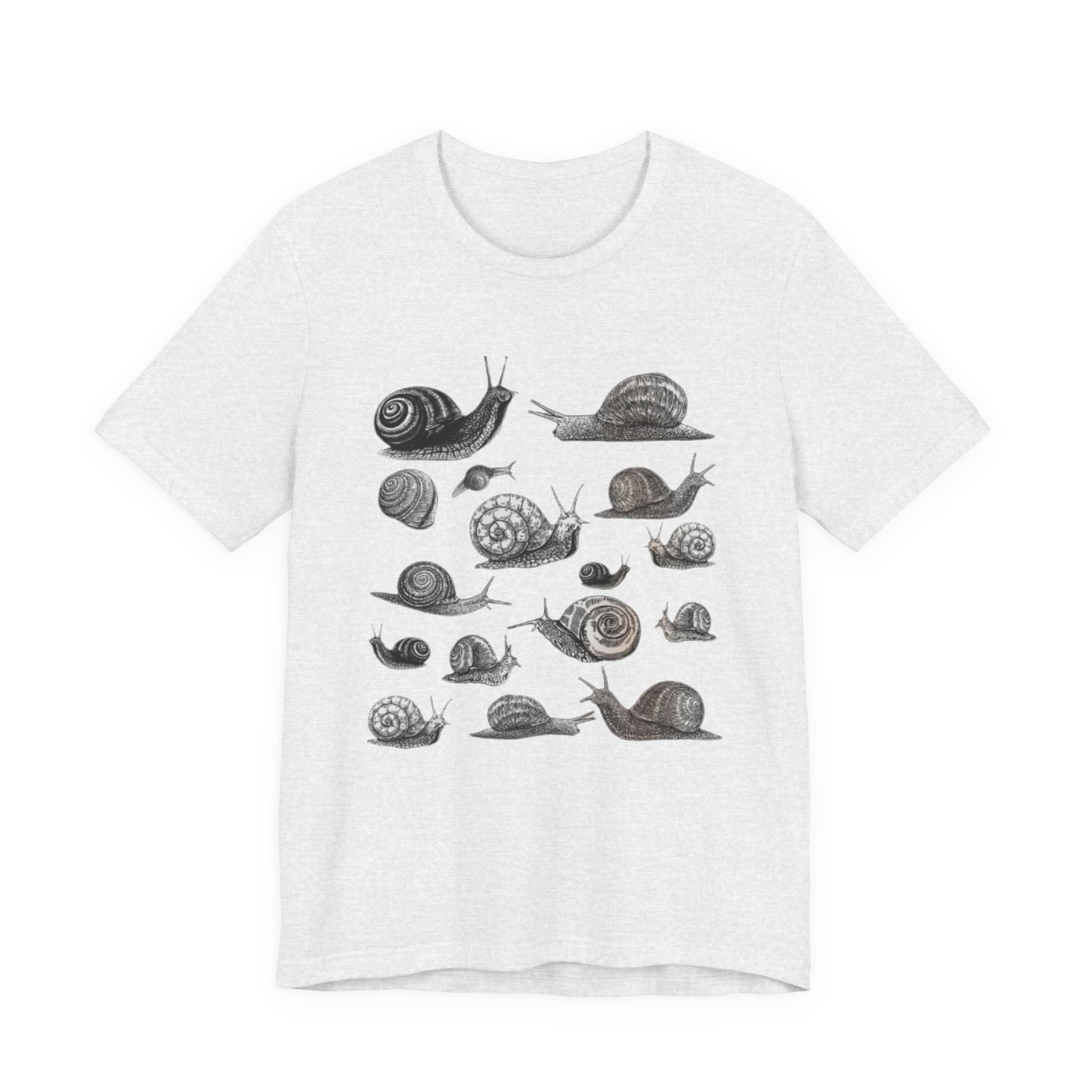 Black and White Snail Illustration Tee | Minimal Snail Art Tee - Image 9