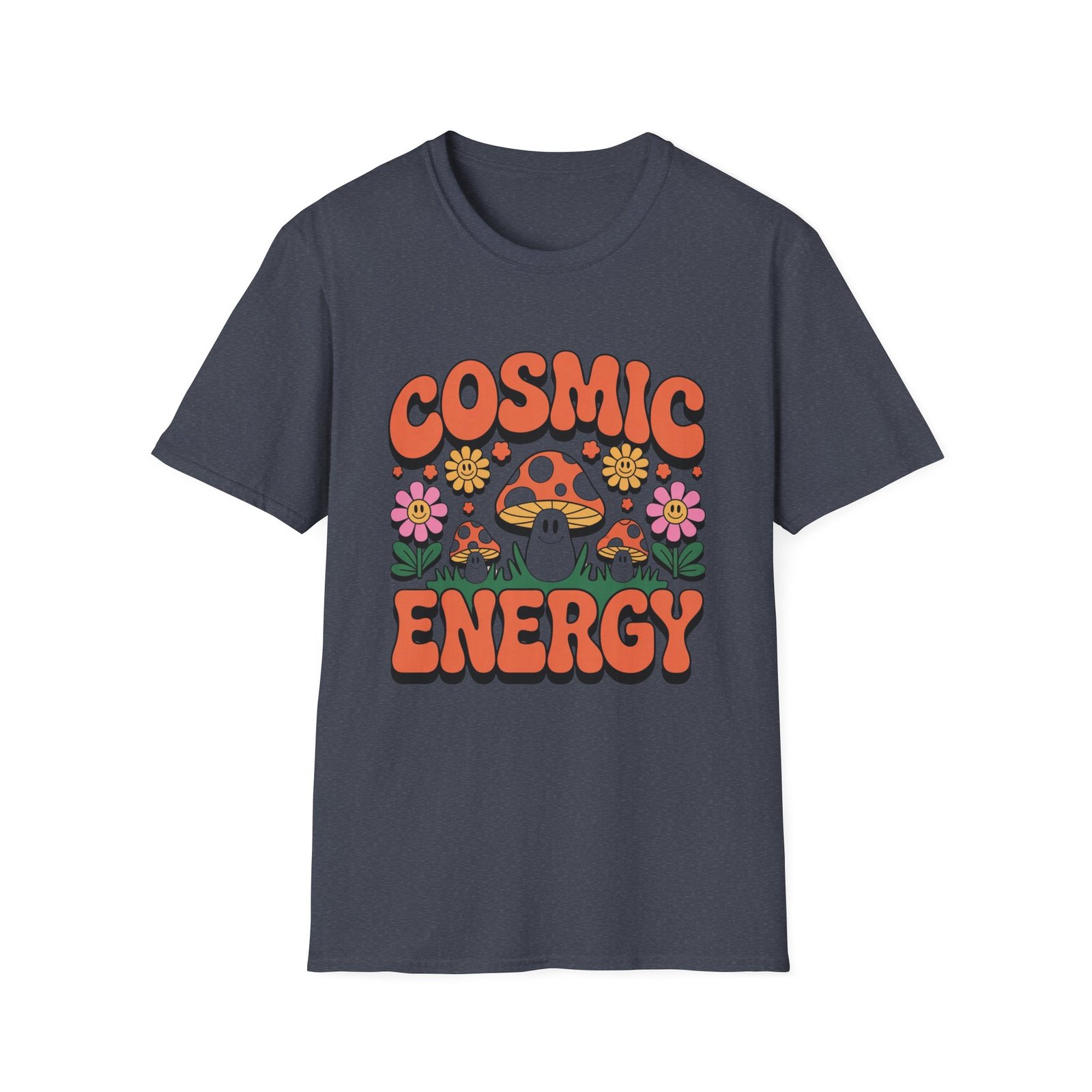 Cosmic Energy mushroom design T-Shirt | retro flowers, groovy psychedelic art - Image 33
