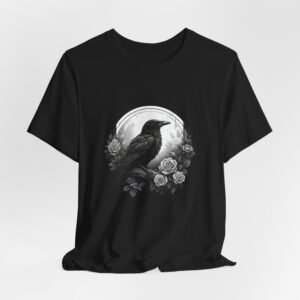 Bold Raven Graphic Tee, Nature Lover Shirt, Gothic Aesthetic Clothing, Casual Outfit, Gift for Bird Enthusiasts, Unique Graphic Tee
