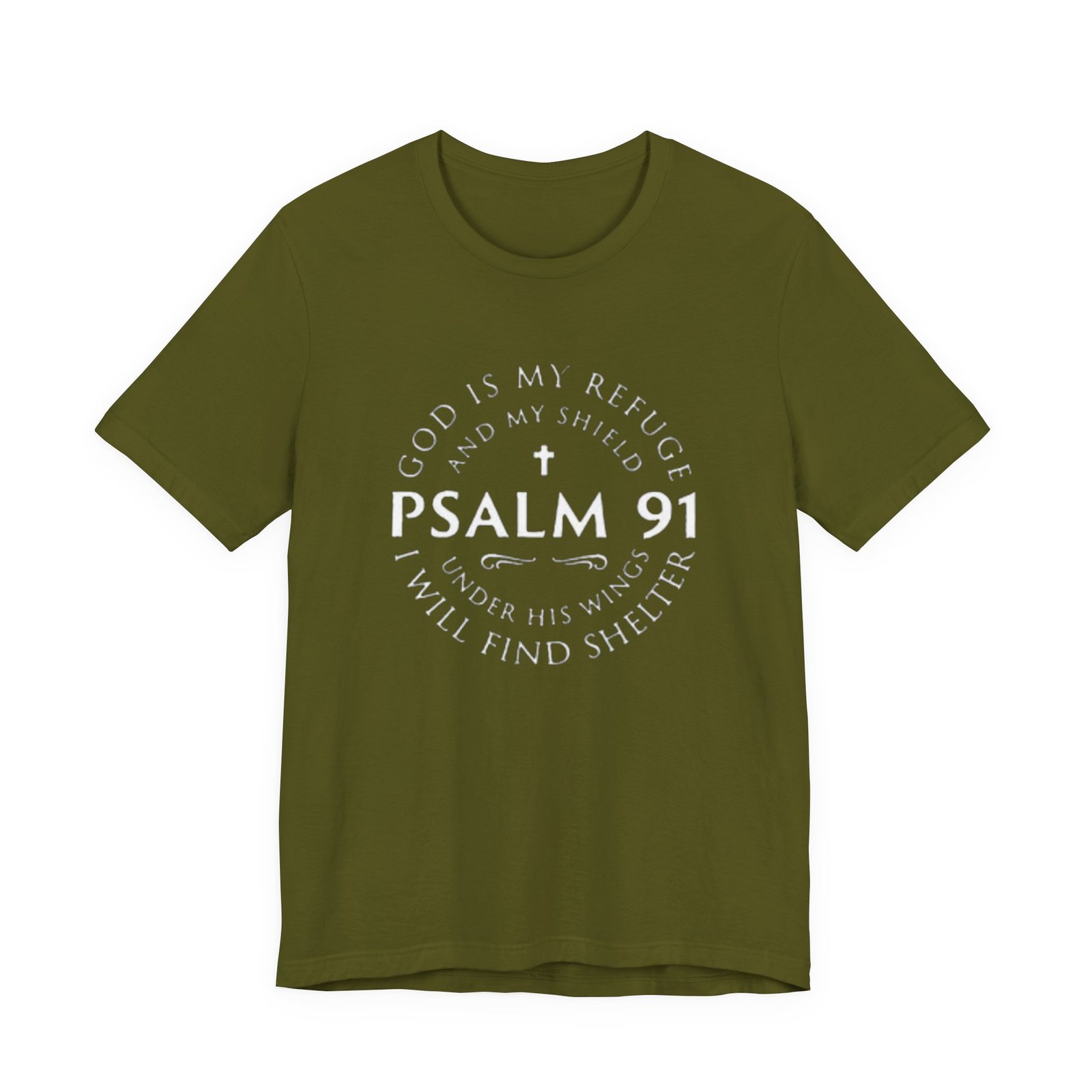 Psalm 91 Scripture Circle T-Shirt | God Is My Refuge Faith Tee - Image 13