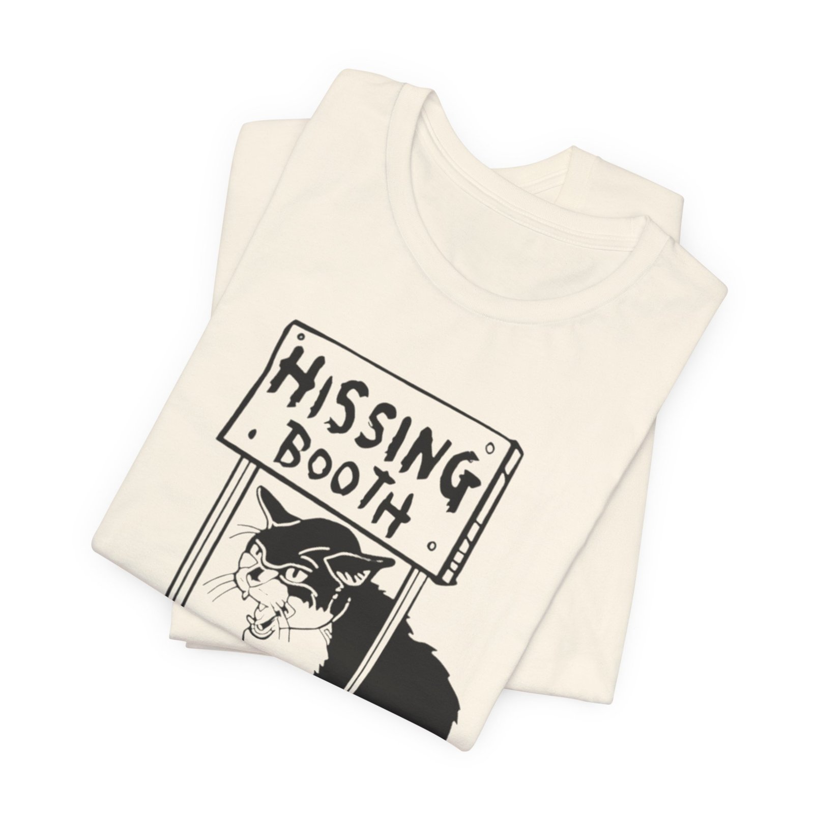 Hissing Booth cat illustration T-Shirt | Funny Cat Shirt, Black & White Sketch - Image 11