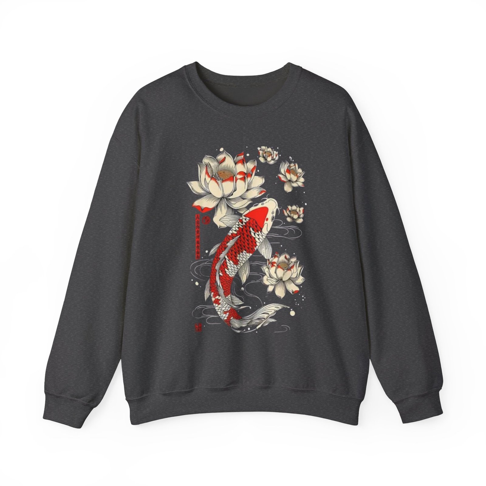Koi Fish & Lotus Sweatshirt - Cozy Unisex Crewneck for Nature Lovers, Perfect for Casual Wear, Gifts, and Celebrations - Image 9