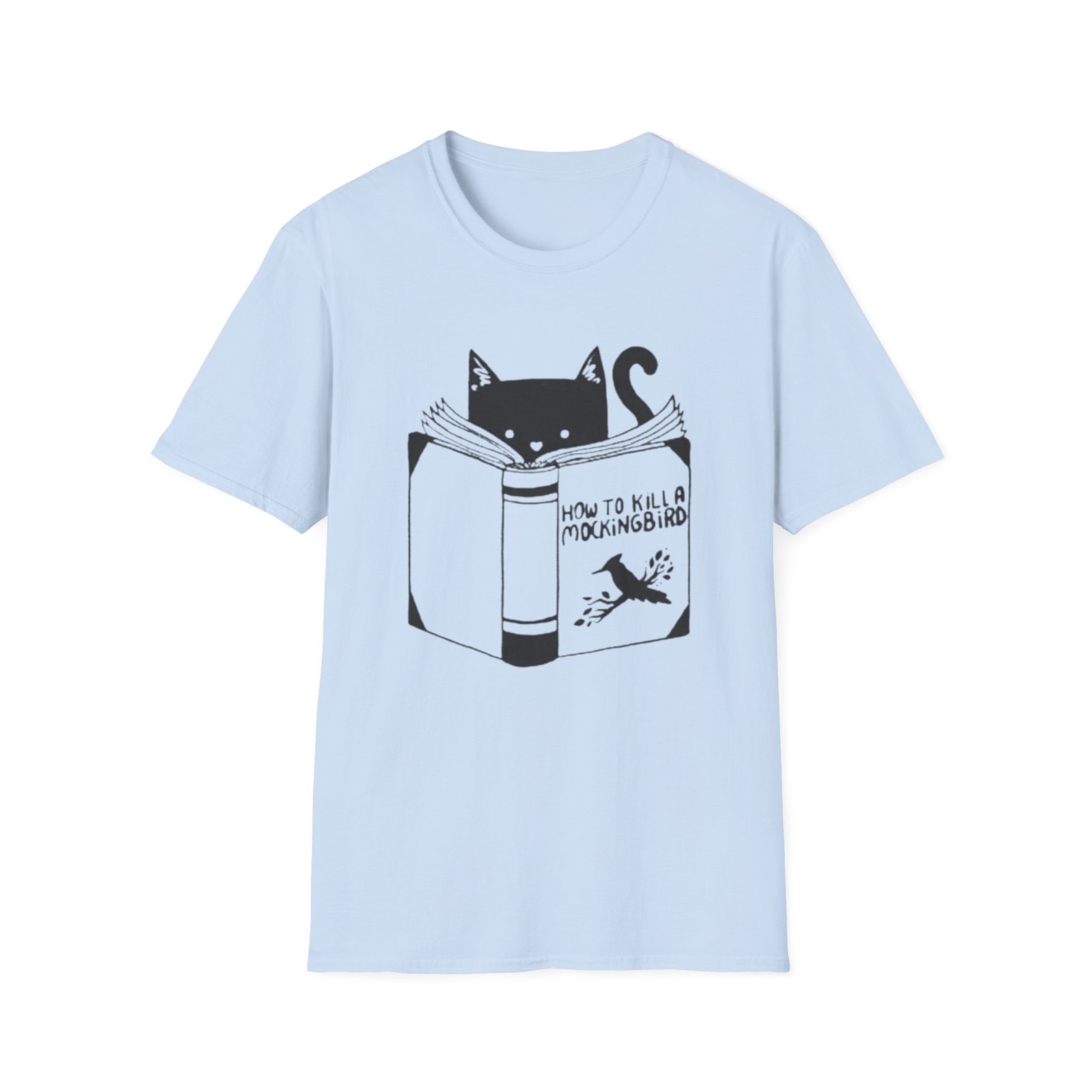 Black Cat Reading Book T-Shirt | Cat Lover Graphic Tee - Image 13