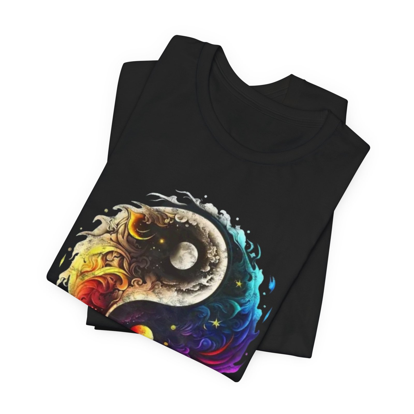 Colorful Yin Yang Unisex T-Shirt | Vibrant Graphic Tee for Spirituality, Meditation, Dance, Birthdays, Yoga - Image 4