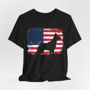 T-shirt American Flag Patriotic Dog Lover Tee, Gift for Dog Owners, Unisex Jersey Shirt, 4th of July Shirt, Independence Day Gift, Memorial