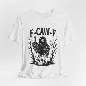 Edgy Graphic Tee, F-CAW-F Owl T-Shirt for Casual Wear, Unique Gift for Animal Lovers, Halloween Style, Streetwear Essential