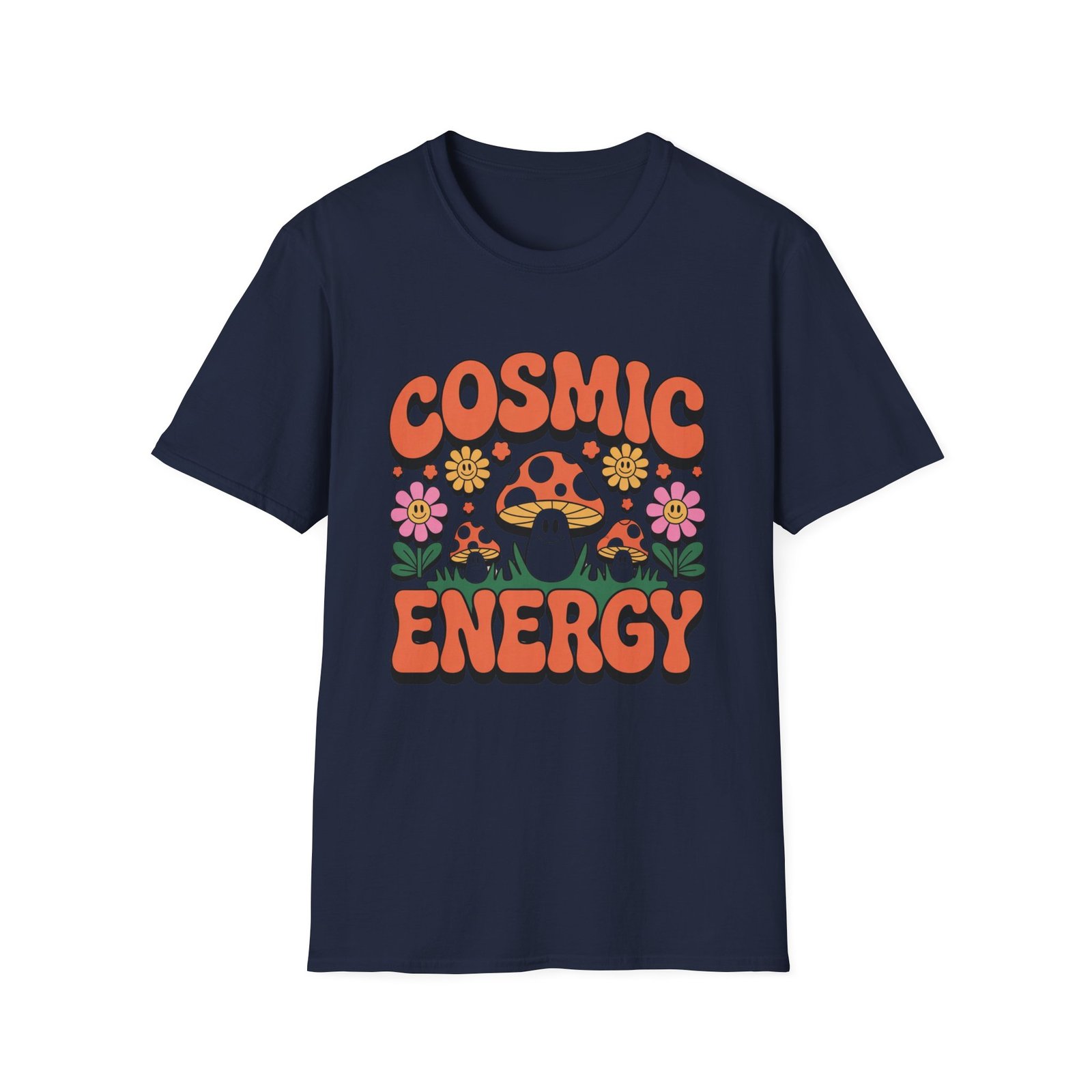 Cosmic Energy mushroom design T-Shirt | retro flowers, groovy psychedelic art - Image 29