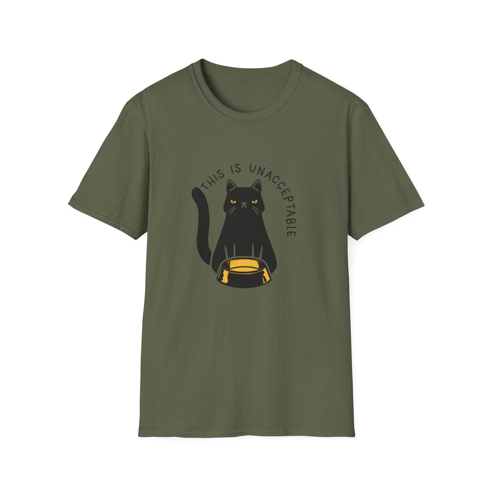 This Is Unacceptable Cat T-Shirt | Grumpy Black Cat Illustration - Image 13