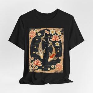 Koi Fish Floral Illustration Tee | Lotus Pond Koi Shirt