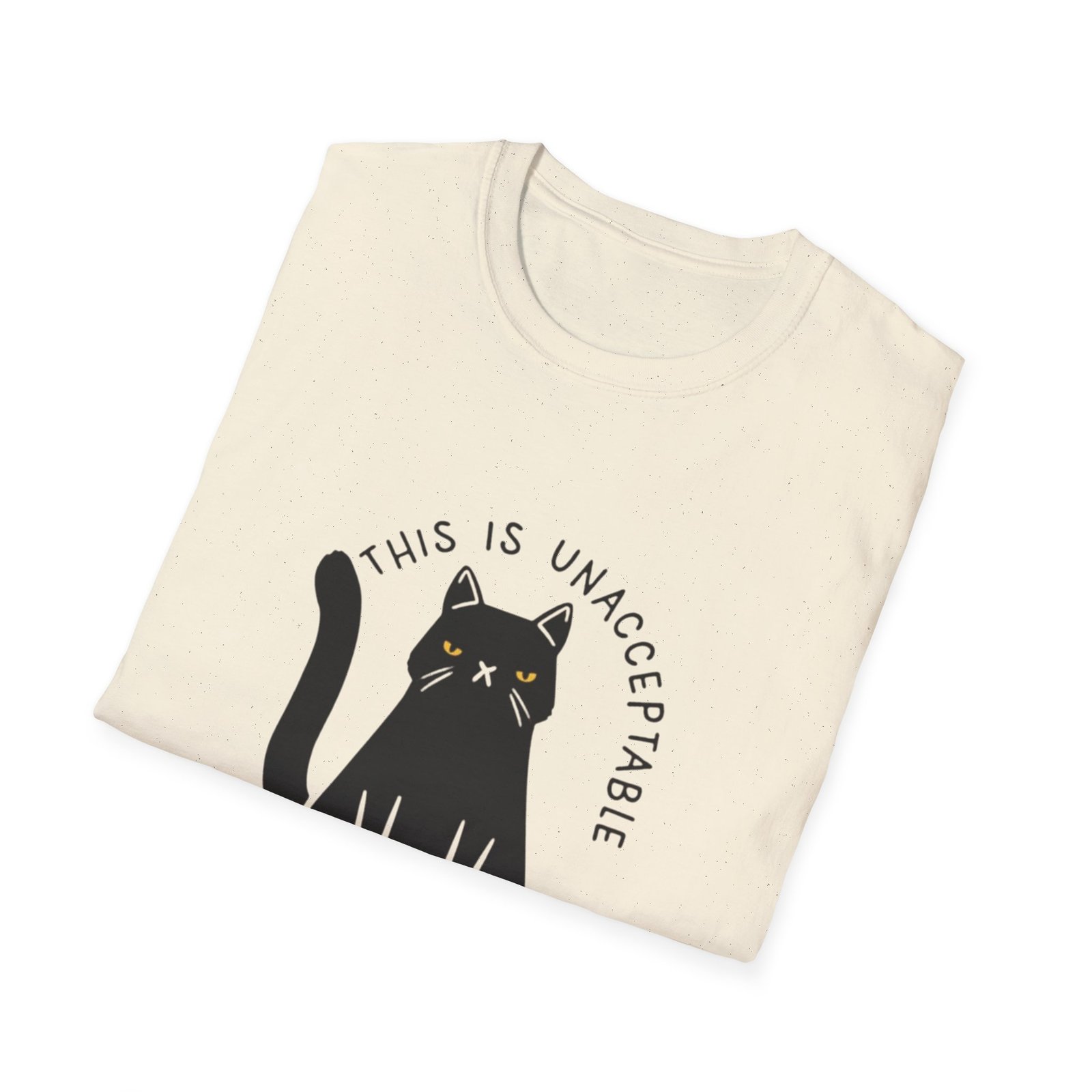 This Is Unacceptable Cat T-Shirt | Grumpy Black Cat Illustration - Image 12