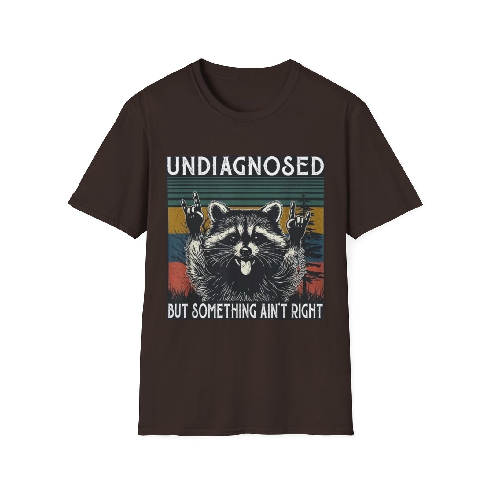 Undiagnosed Raccoon But Something Ain't Right T-Shirt | Vintage Stripes - Image 5