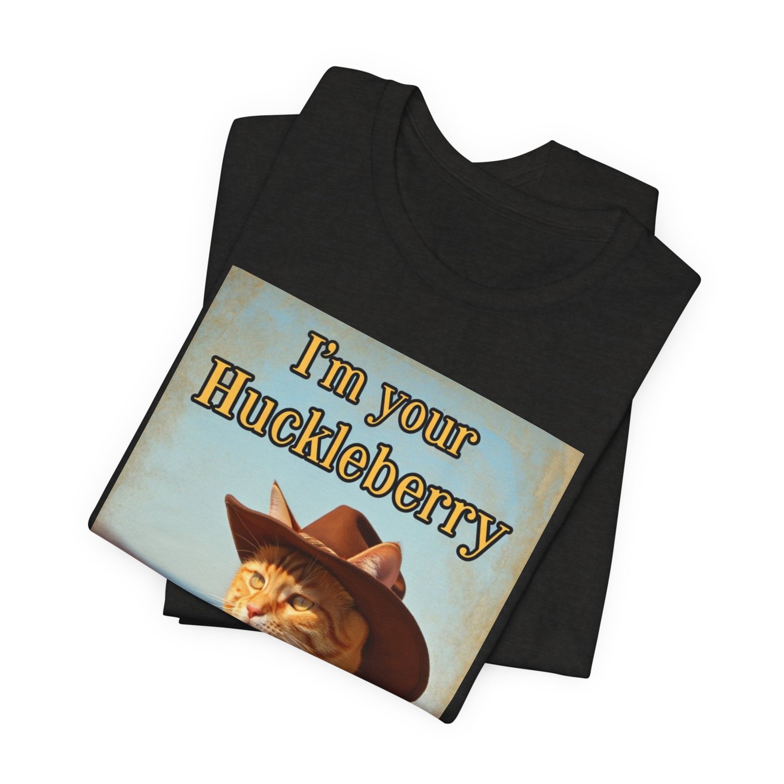 Im Your Huckleberry cat cowboy tee | Western Cat Graphic Tee - Image 11