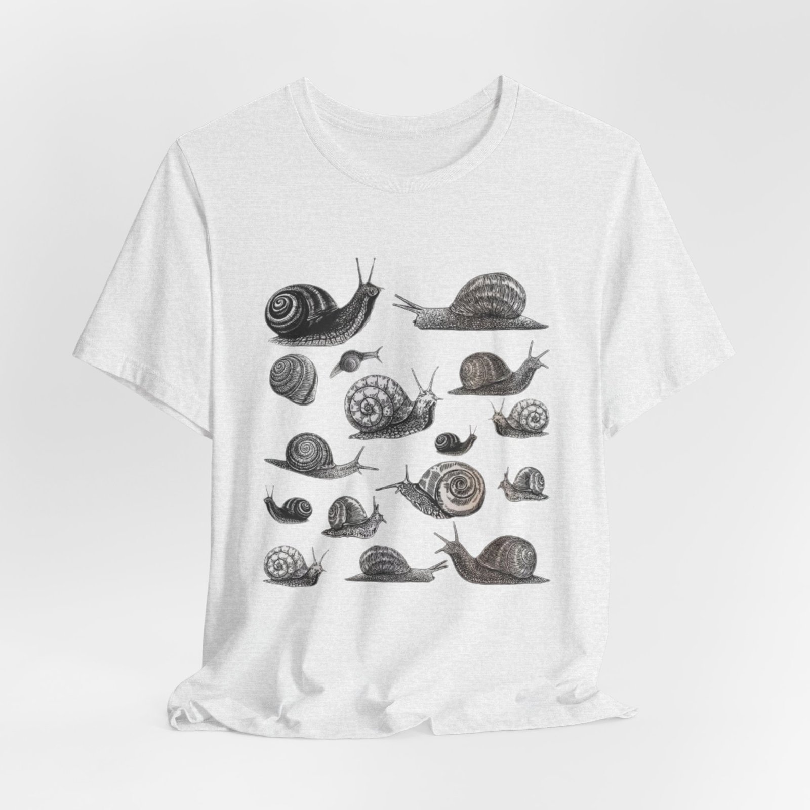 Black and White Snail Illustration Tee | Minimal Snail Art Tee - Image 12