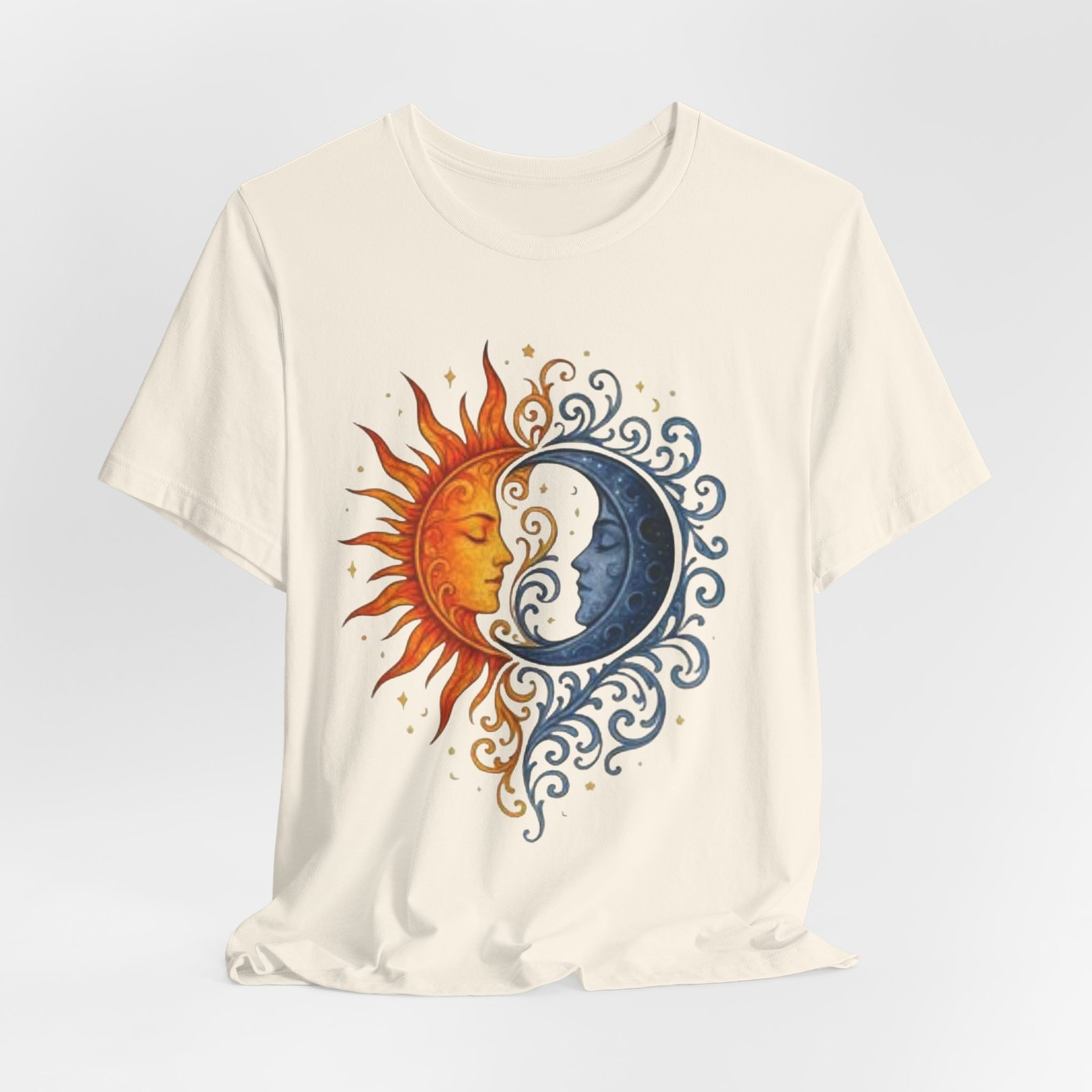 Sun and Moon Unisex Tee, Celestial Graphic T-Shirt, Astrology Shirt, Gift for Space Lovers, Boho Style Tee - Image 16