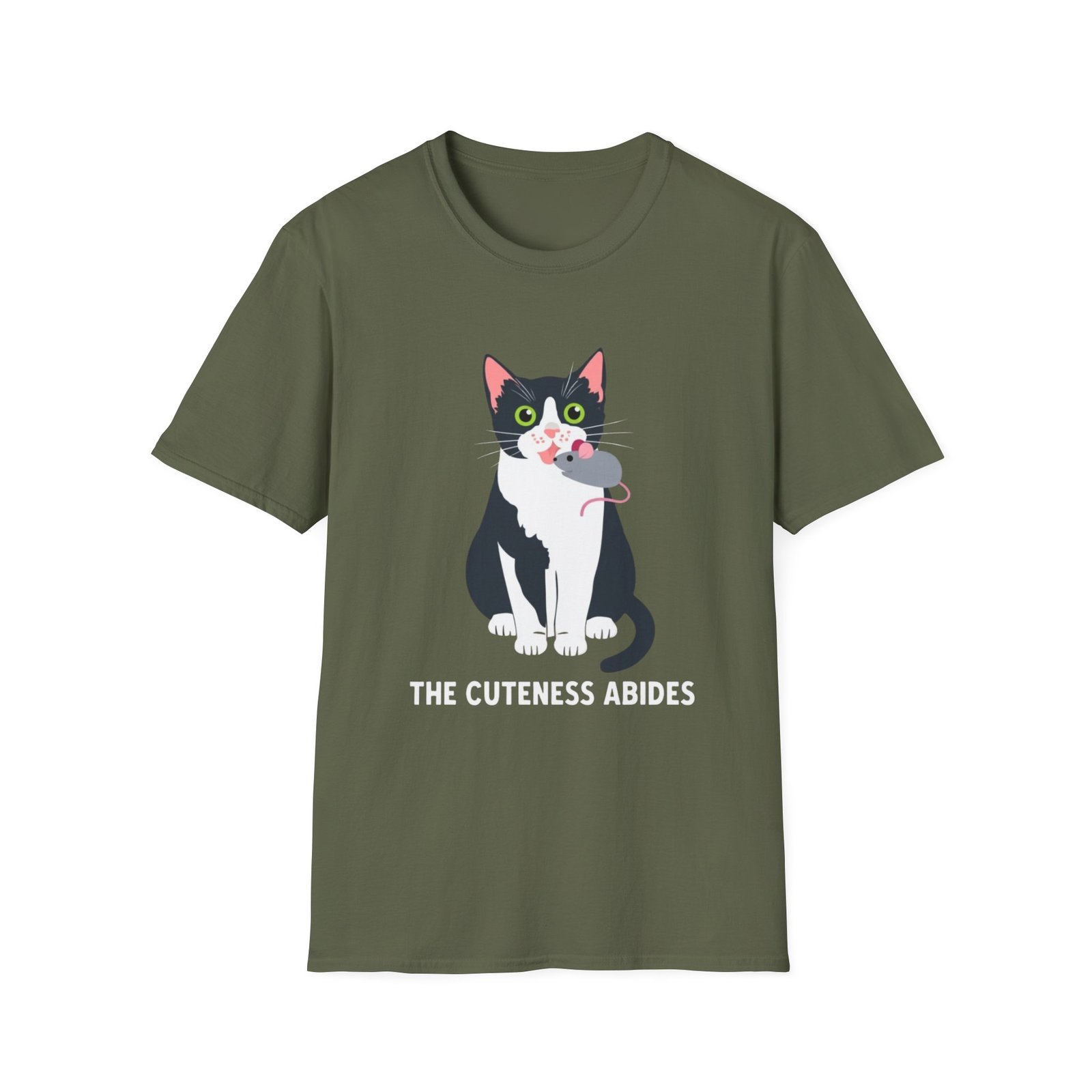 The Cuteness Abides Cat T-Shirt | Tuxedo Cat Illustration - Image 9