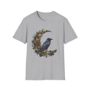 Black Raven Nature Unisex T-Shirt | Boho Style Tee, Gift for Nature Lovers, Casual Wear, Eco-Friendly Fashion