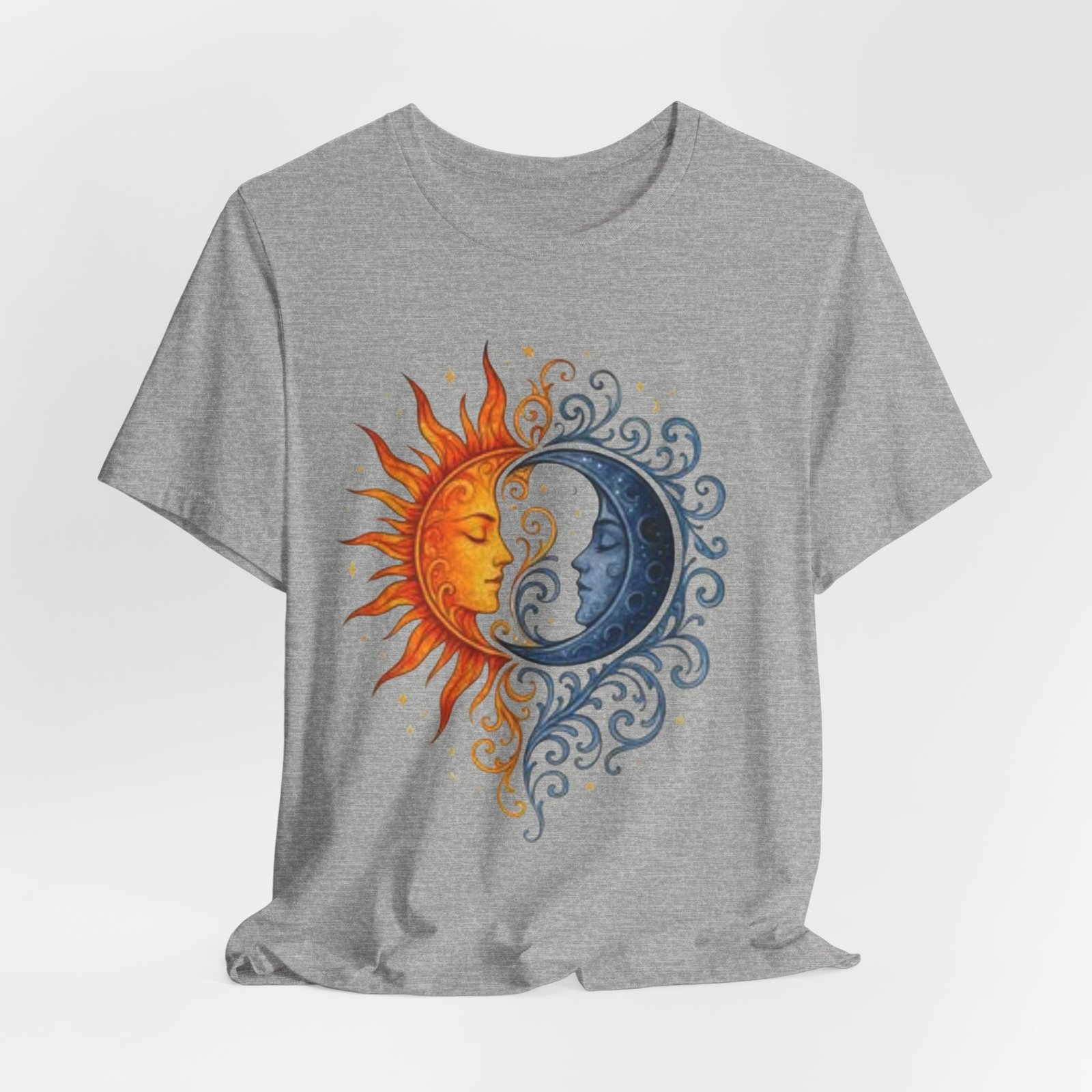 Sun and Moon Unisex Tee, Celestial Graphic T-Shirt, Astrology Shirt, Gift for Space Lovers, Boho Style Tee - Image 28
