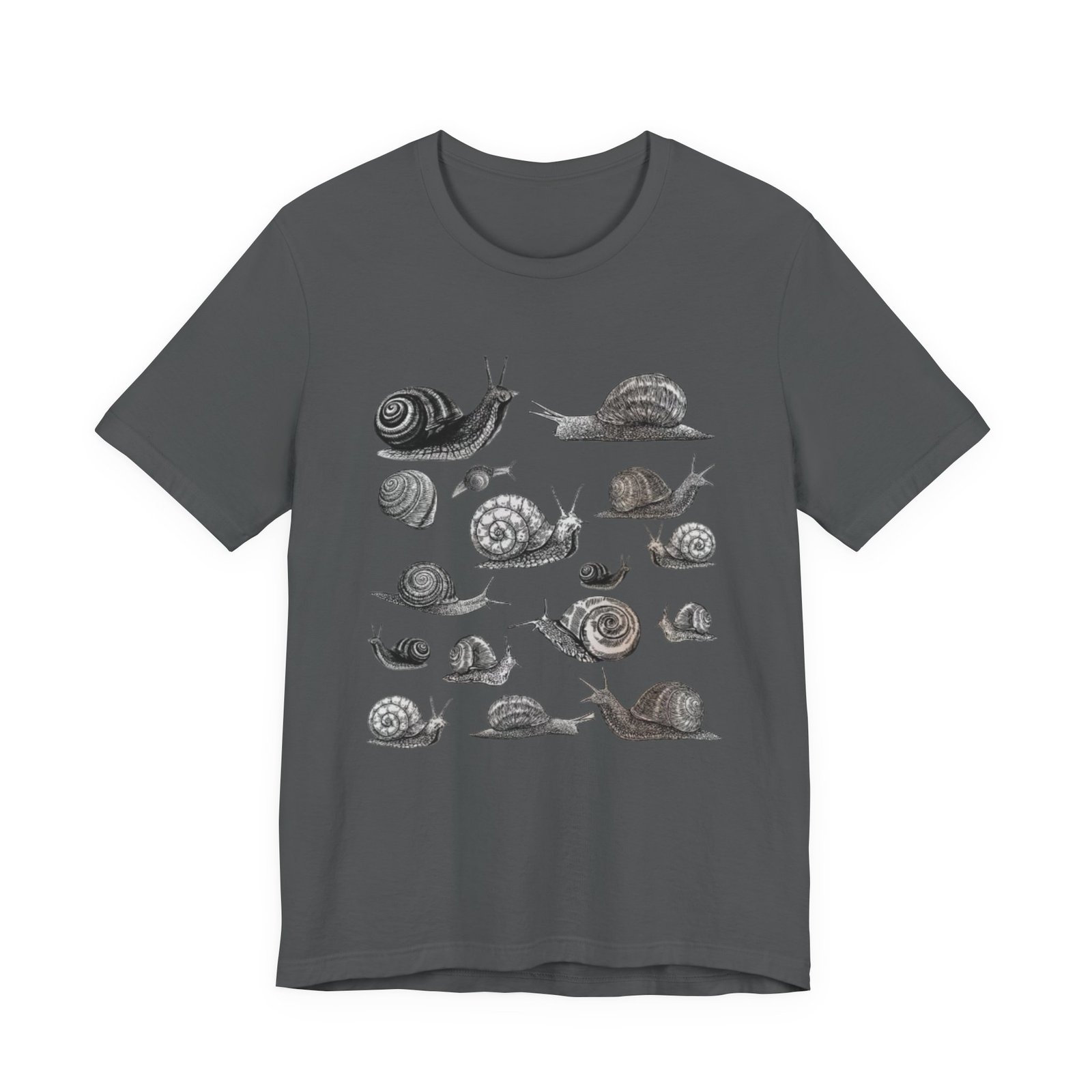 Black and White Snail Illustration Tee | Minimal Snail Art Tee - Image 33