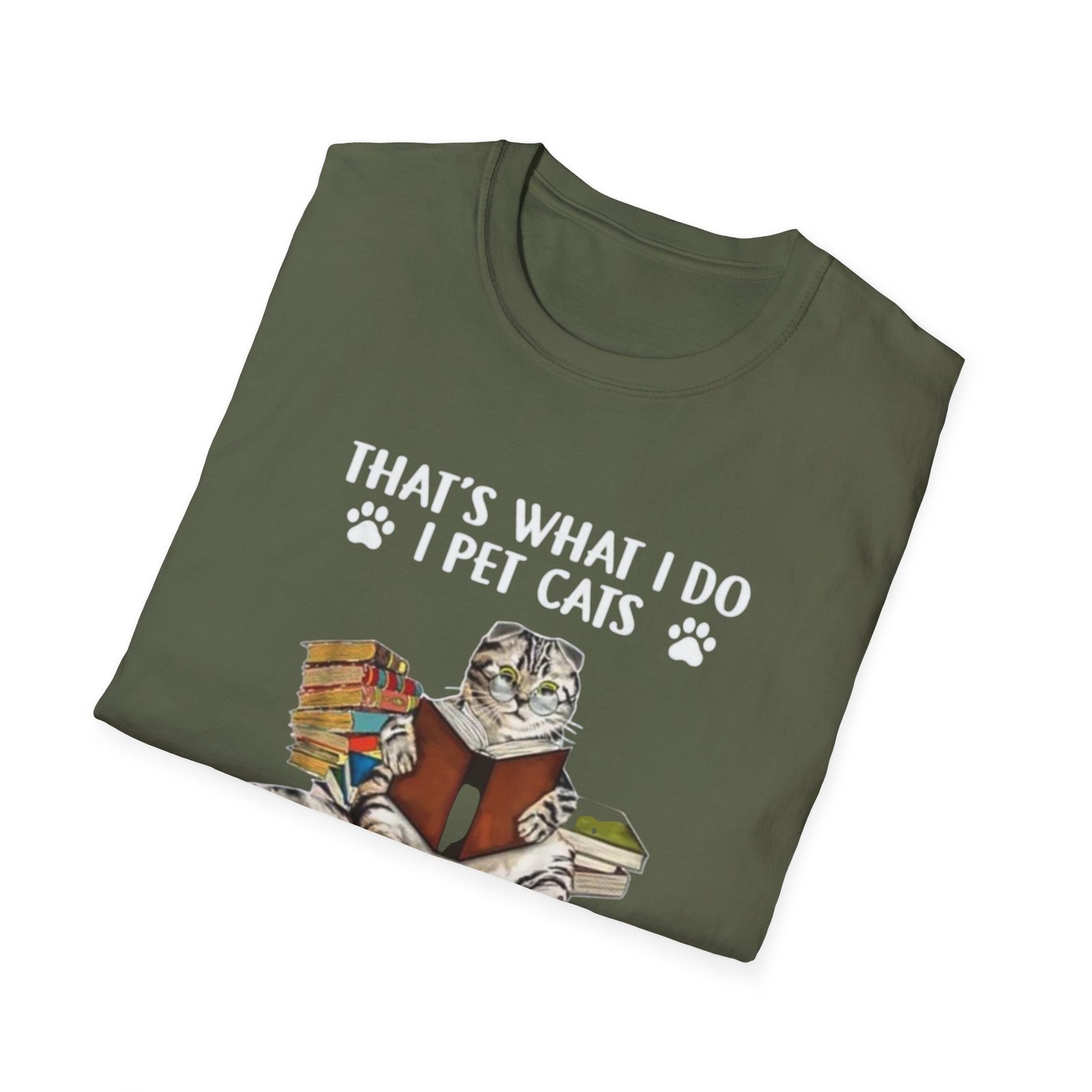 Thats What I Do I Pet Cats, Read Books TShirt , Cat Reader Tee - Image 12