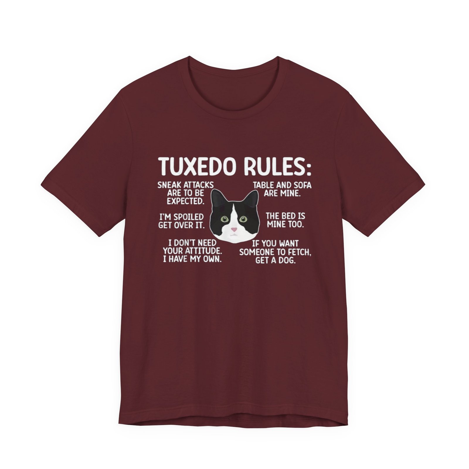 Tuxedo Cat Rules T-Shirt | Funny Cat Quotes Tee - Image 33