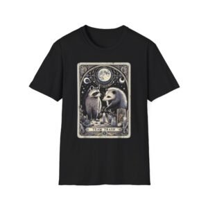 Possum and Raccoon Tarot Illustration T-Shirt | Moon, Stars, Occult Vibes