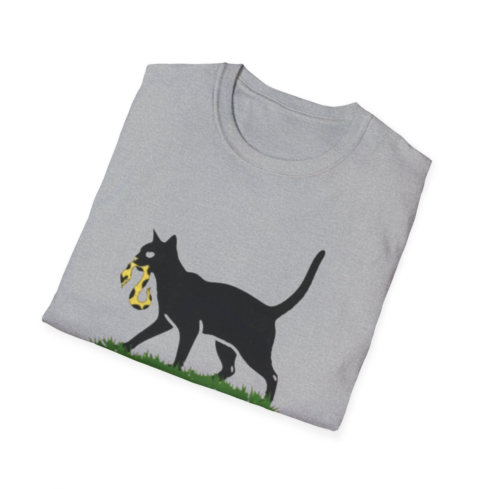 Black Cat Holding Snake T-Shirt | Ill Tread Wherever I Want - Image 4