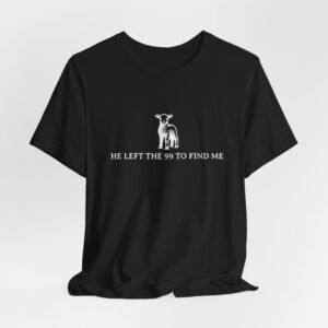 Christian Tee, Inspirational Shirt, Religious Tshirt, Unisex Jersey Short Sleeve Tee, He Left the 99 to Find Me, Spiritual