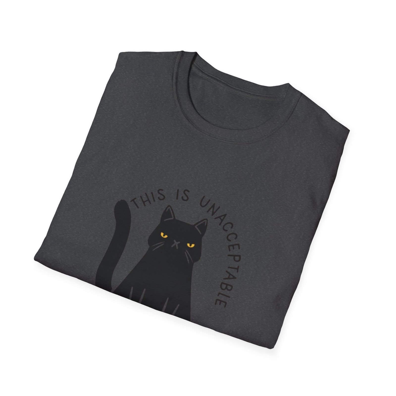 This Is Unacceptable Cat T-Shirt | Grumpy Black Cat Illustration - Image 20