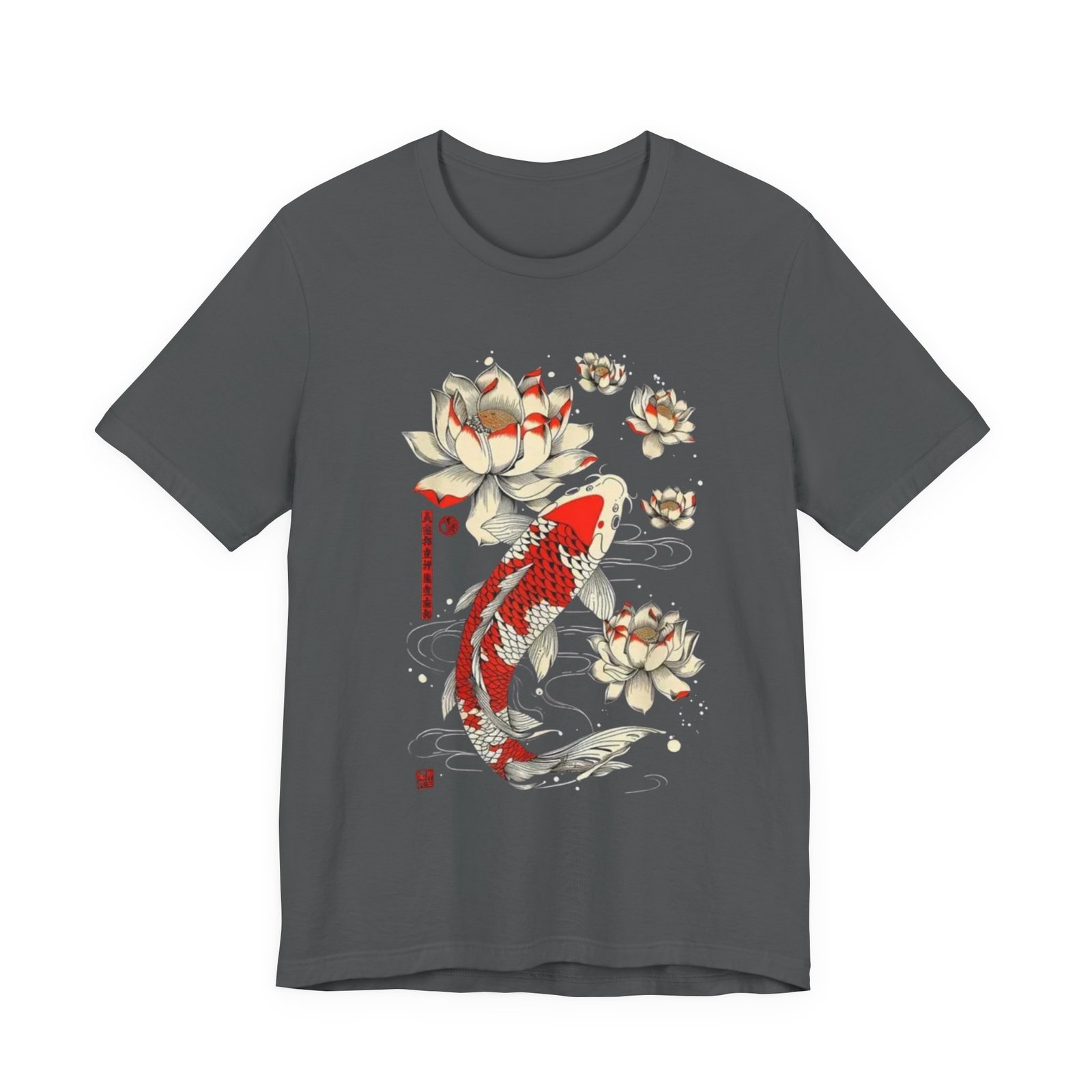 Koi Fish & Lotus Tee - Casual Unisex Jersey Shirt, Gift for Nature Lovers, Zen Decor, Birthday or Relaxation Wear - Image 13