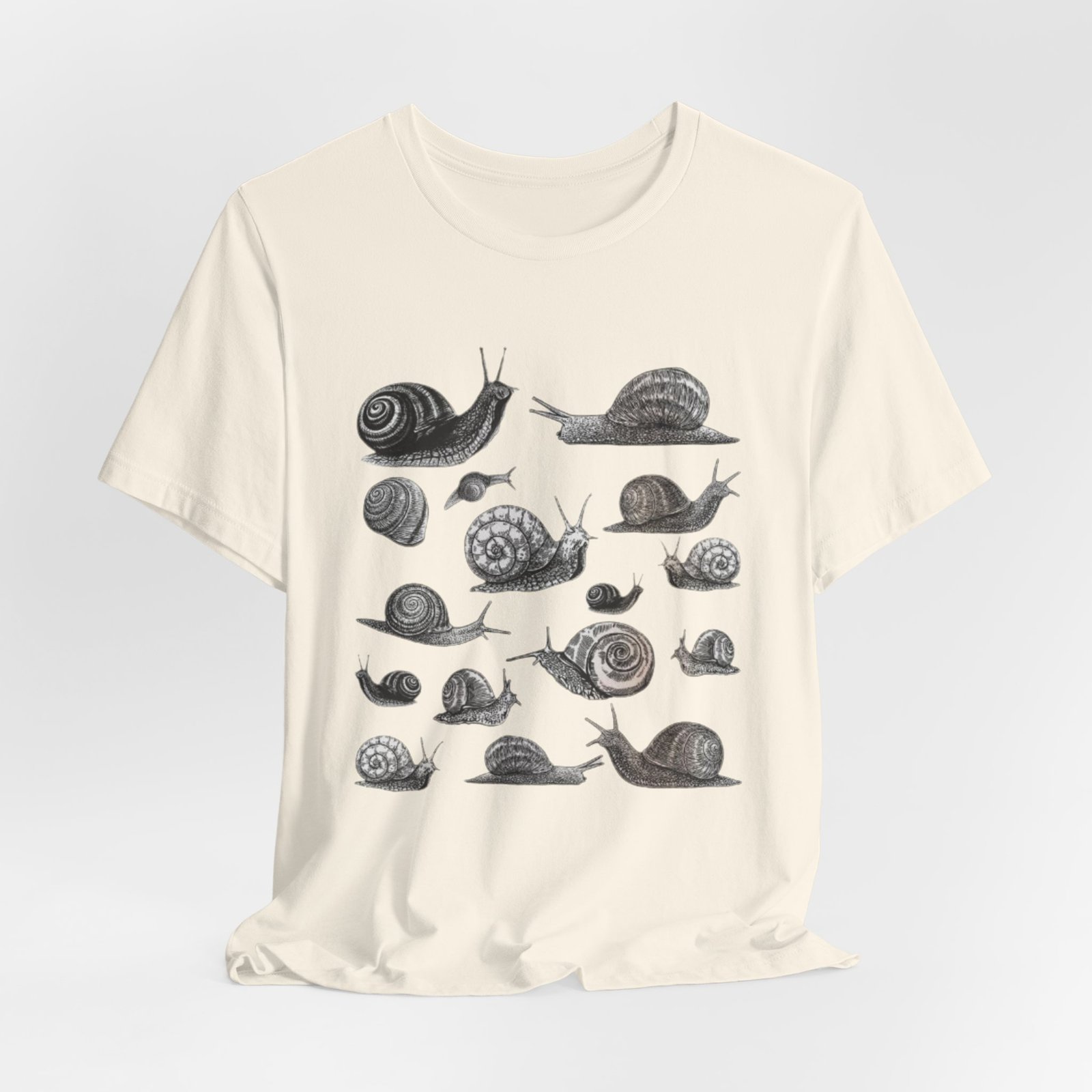 Black and White Snail Illustration Tee | Minimal Snail Art Tee - Image 16