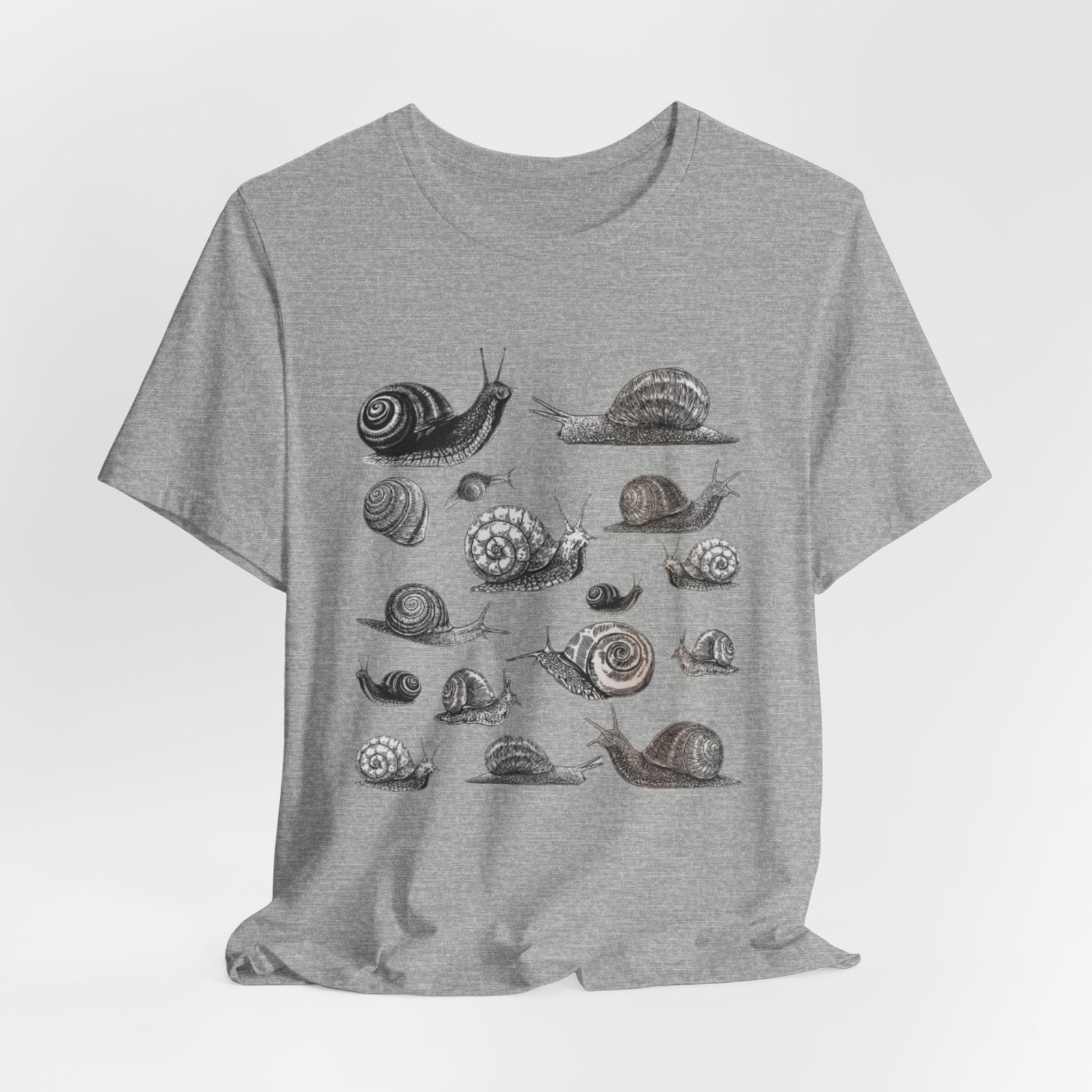 Black and White Snail Illustration Tee | Minimal Snail Art Tee - Image 32