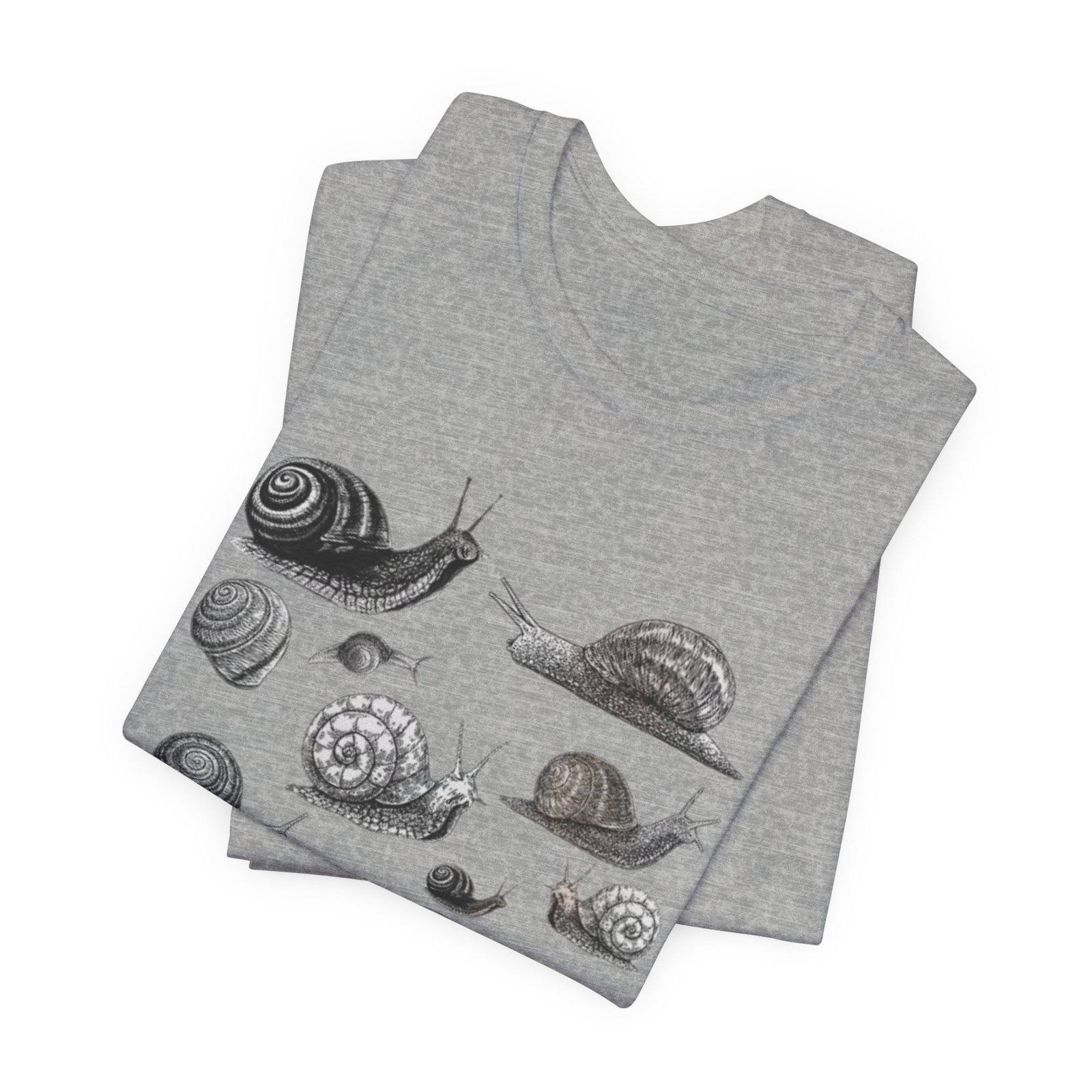 Black and White Snail Illustration Tee | Minimal Snail Art Tee - Image 31