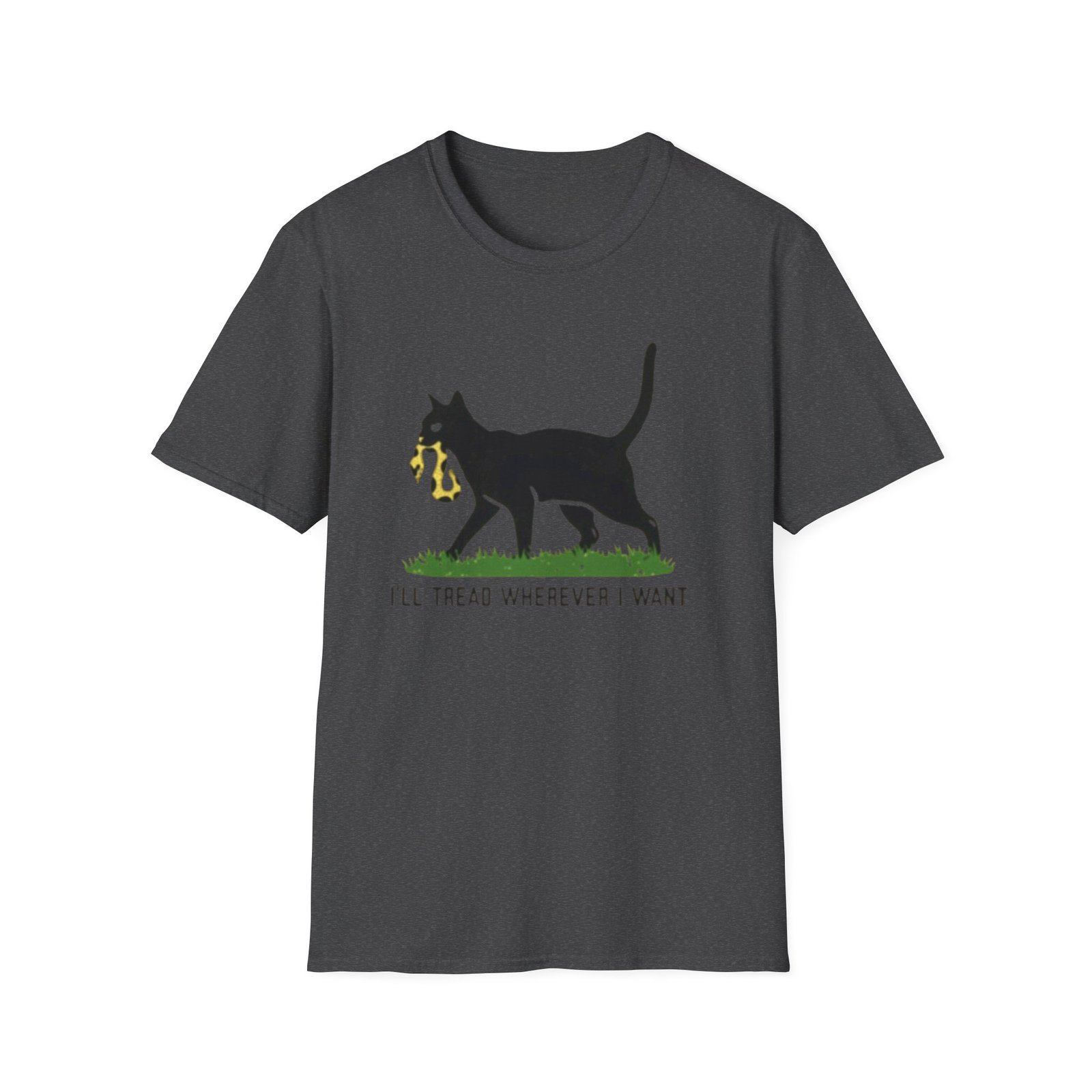 Black Cat Holding Snake T-Shirt | Ill Tread Wherever I Want - Image 17
