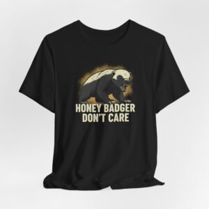 Honey Badger Don't Care Tee | Graphic Badger Illustration, Retro Distressed
