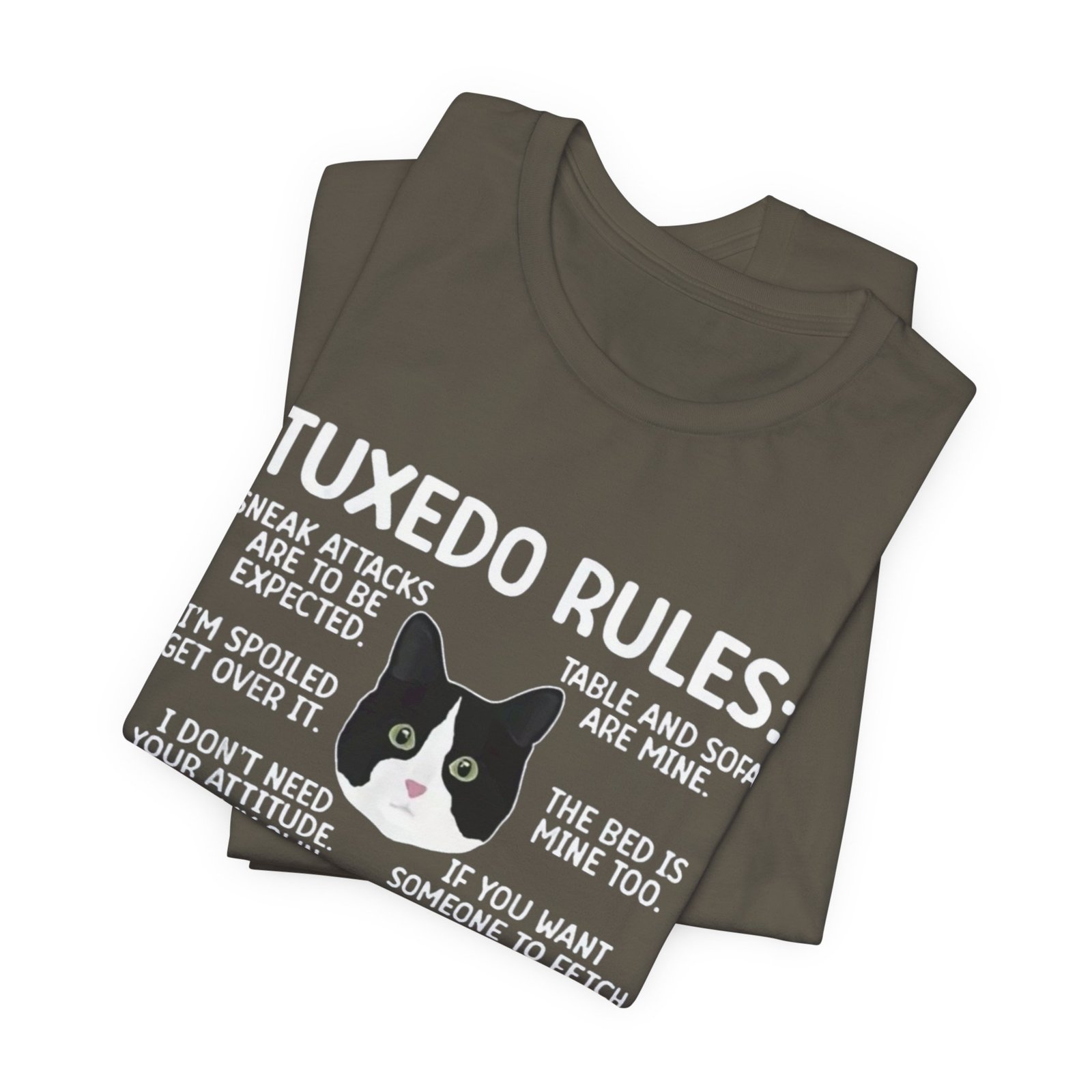 Tuxedo Cat Rules T-Shirt | Funny Cat Quotes Tee - Image 11