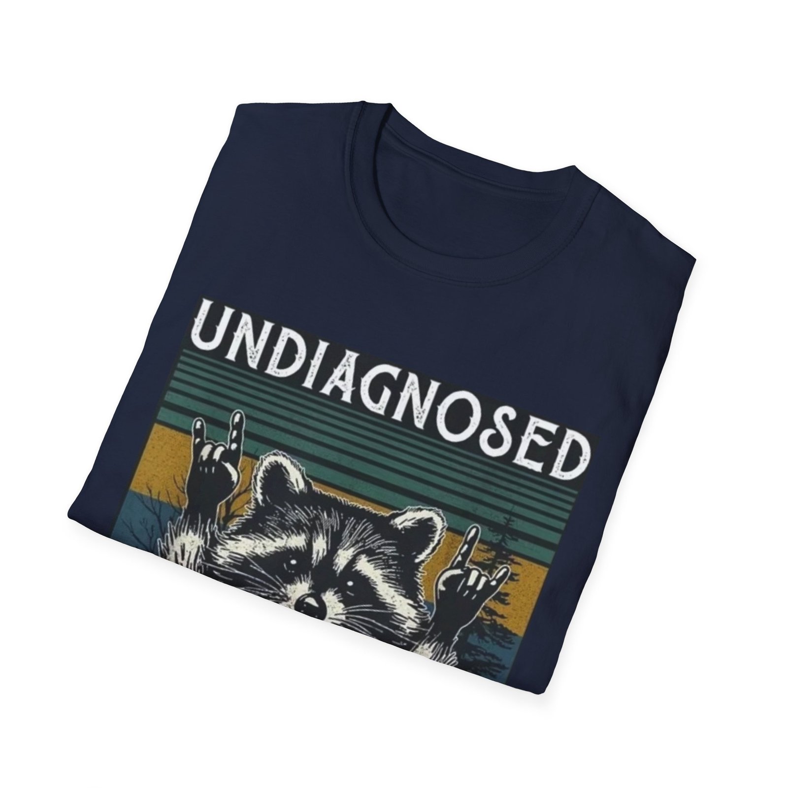 Undiagnosed Raccoon But Something Ain't Right T-Shirt | Vintage Stripes - Image 20