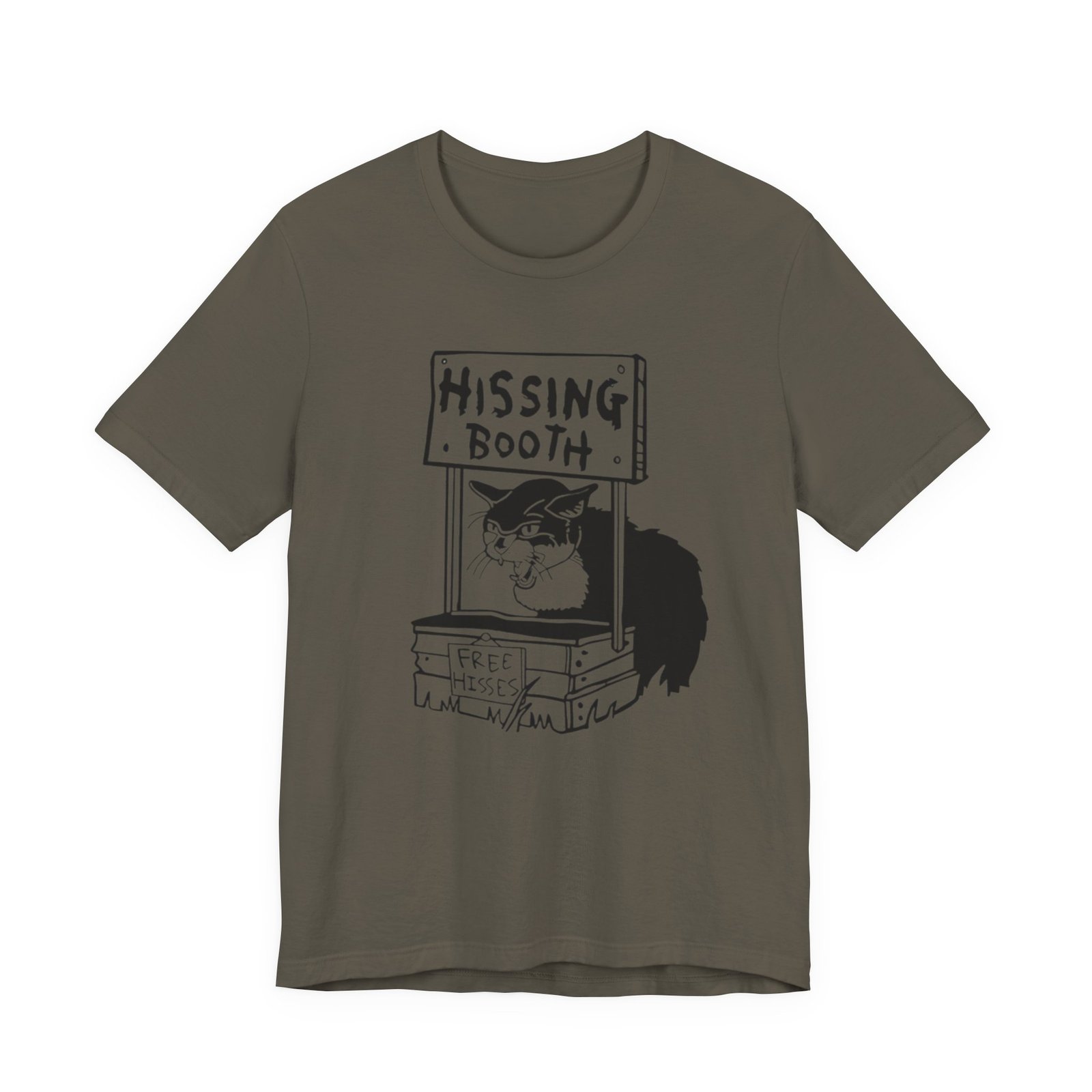 Hissing Booth cat illustration T-Shirt | Funny Cat Shirt, Black & White Sketch - Image 21