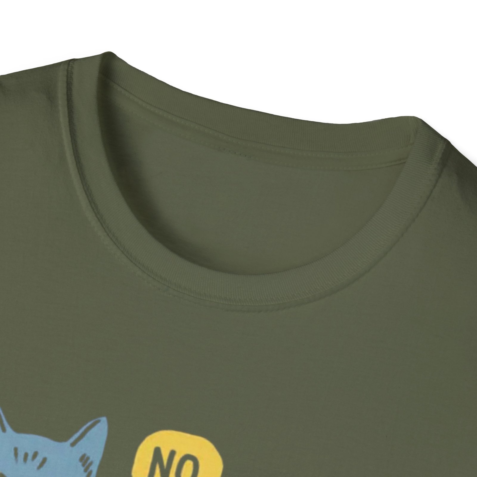 Lounge Cat Saying "No" T-Shirt | Illustrated Blue Cat Graphic Tee - Image 11
