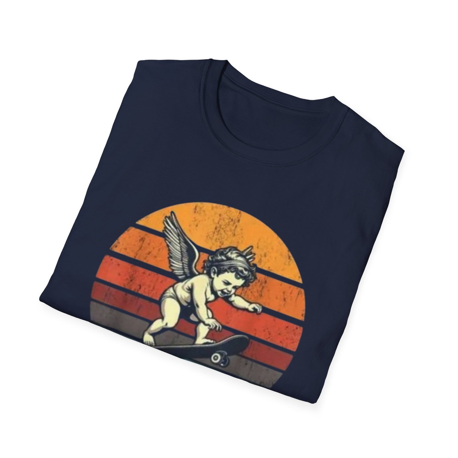 Cupid Stunt Skateboarding Cherub T-Shirt | Retro Sunset Graphic, Valentines day shirt - Image 12