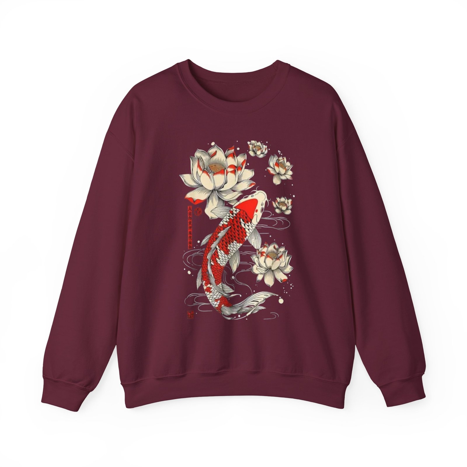 Koi Fish & Lotus Sweatshirt - Cozy Unisex Crewneck for Nature Lovers, Perfect for Casual Wear, Gifts, and Celebrations - Image 5