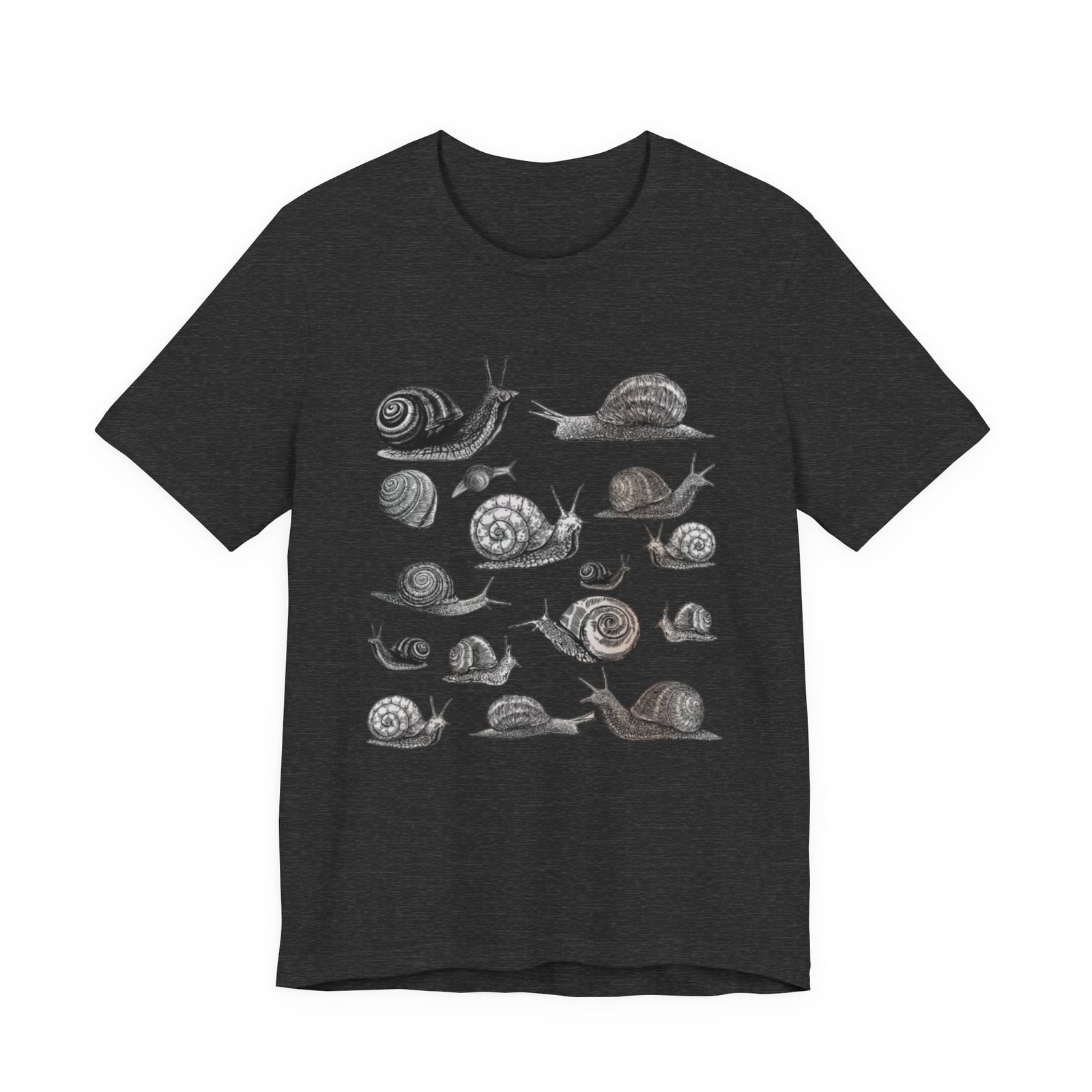 Black and White Snail Illustration Tee | Minimal Snail Art Tee - Image 37