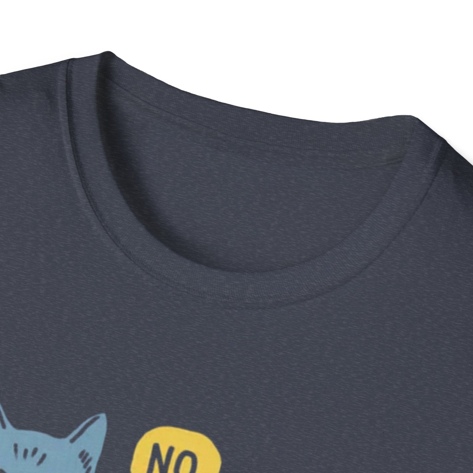 Lounge Cat Saying "No" T-Shirt | Illustrated Blue Cat Graphic Tee - Image 23