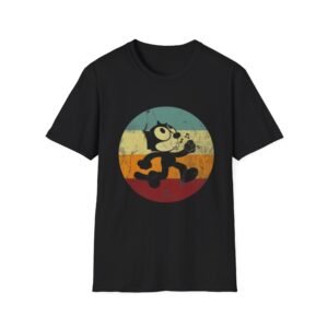 Vintage Cartoon Character T-Shirt | Retro Striped Circle Design