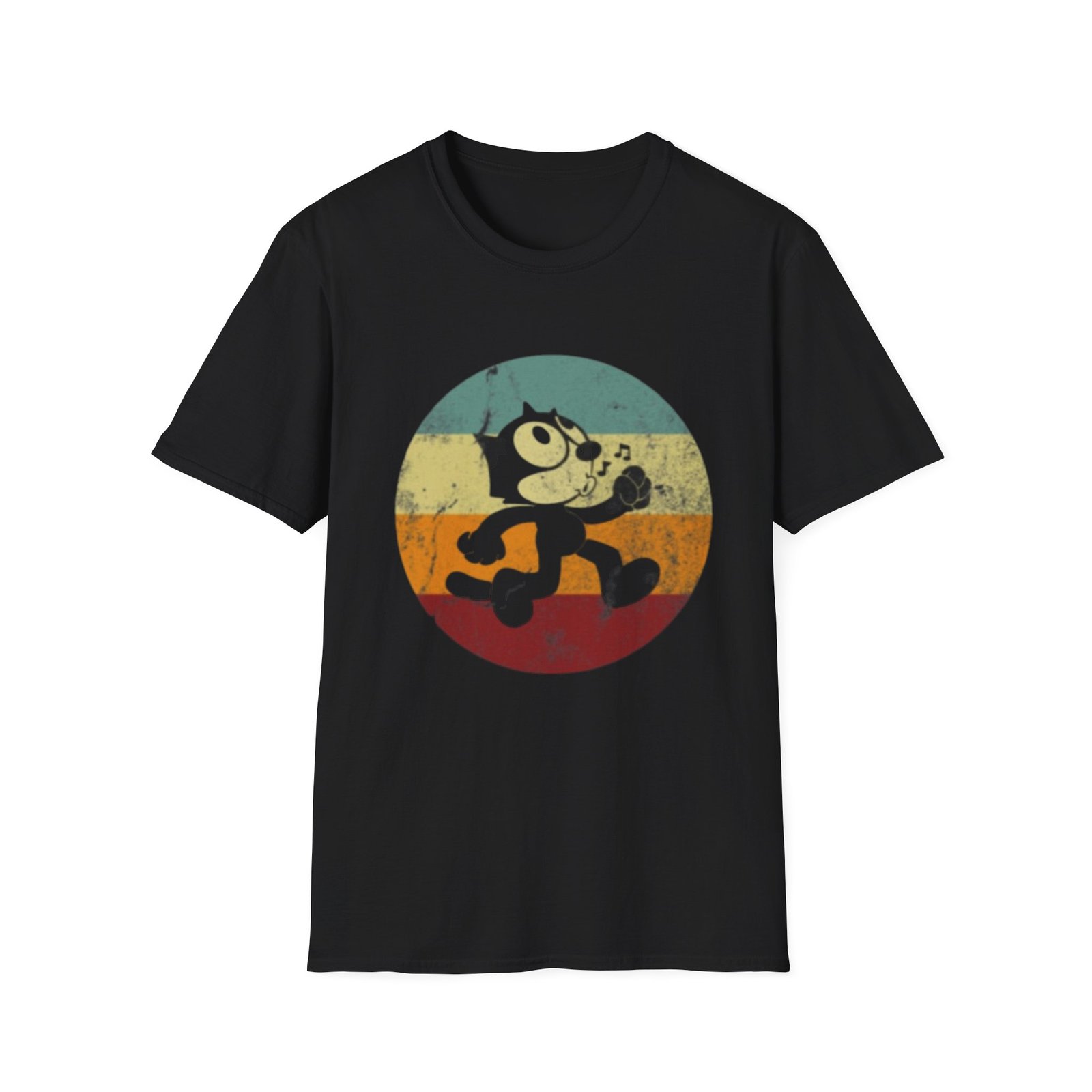 Vintage Cartoon Character T-Shirt | Retro Striped Circle Design