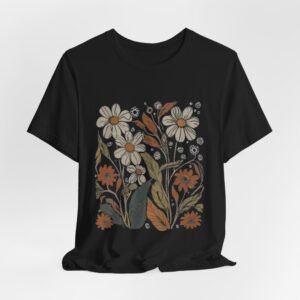Floral Graphic Tee for Nature Lovers, Casual Tee Gift for Friends, Summer Wear, Eco-Friendly Style, Boho Aesthetic Shirt