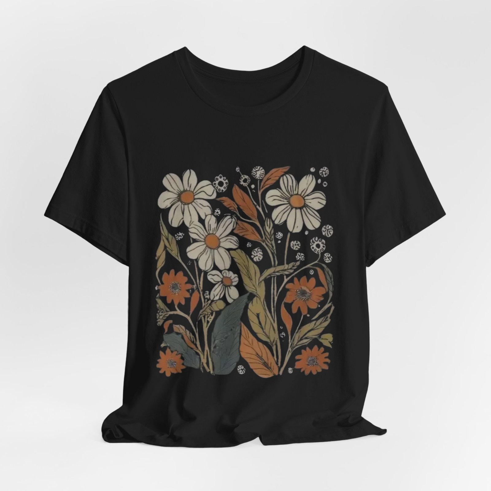 Floral Graphic Tee for Nature Lovers, Casual Tee Gift for Friends, Summer Wear, Eco-Friendly Style, Boho Aesthetic Shirt