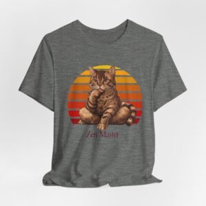 Funny Cat Zen Master Unisex Tee, Cat Lover T-Shirt, Meditation Kitty Shirt, Yoga Enthusiast Gift, Humorous Cat Graphic Top